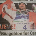 冬奧史上。第一面，加拿大主辦的本土金牌。