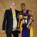 2009.6.15 NBA總冠軍湖人隊總教練Jackson及隊長Bryant