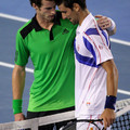 2011.1.30澳網公開賽男單冠軍 Novak Djokovic 左Andy Murray