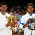 2011.7.3 溫網男單冠軍 左 Novak Djokovic  及 右 亞軍Rafael Nadal