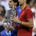 2011.9.13 美網男單亞軍 左 Rafael Nadal  右冠軍  Novak Djokovic