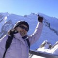 2008年1月25日 平安姊妹和Gina、育慶姊弟 四人同行,搭乘登山纜車至3842公尺高去看白朗峰