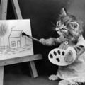 The cat painter