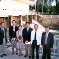 許陽明陪同日本交流協會秘書長垂秀夫先生（右三）參訪台南烏山頭水庫並在八田與一夫人跳水處憑弔。