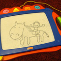 F06 Daddy draw Bagel on a Horse