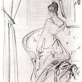 沙金特為『X夫人畫像』做的素描和速寫 - 1