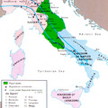 安茄查理1264~1265進軍義大利路線圖