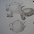 第三次素描課--茶壺與水果