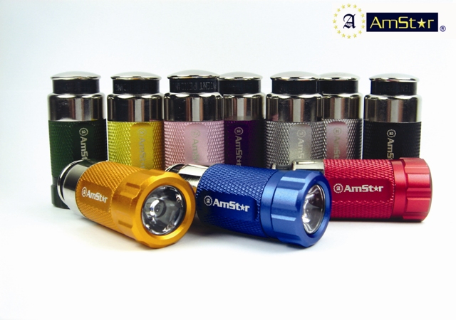 Amstar-spotlight 汽車點煙插座/家中110v二用自動充電LED手電筒