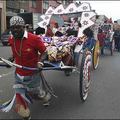 Around 40 floats took to the streets of the city on Saturday, accompanied by street performers, marching bands and dancers. About half a million people turned out to watch.