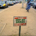 Arthur Buliva took this picture in the Ghanaian capital, Accra, where the warning appears to be more wishful thinking by town