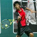 格蘭盃青少年網球賽男單14歲組張峰碩正手拍深遠晉8強。