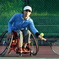 永達盃輪椅網球公開賽，楊淑芬5：7、6：7些微之差敗給吳蕙瑛。