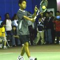 四維膠帶盃學童網球賽男生五年級組湯智鈞反手拍犀利