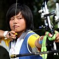 亞洲青年射箭錦標賽湖口高中陳盈靜準頭足奪得女子反曲弓金牌。