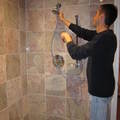 ilya installing the shower