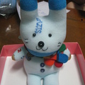襪子娃娃--可愛藍色圍巾小兔