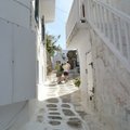 米克諾斯白色房屋與窄小的巷子