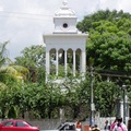 Old campanile tower of a church in the town of Izalco