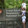 Family Tsao from Ohio, enjoying a summer trip to the Great Smoky Mountain National Park, wearing O'funkimigo T-Shirts all the way.