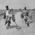 Carrying everything they own on shoulder poles. The Chinese are the greatest walking troops in the world. The Chinese 8th Route Army once walked 6,000 miles in 368 days, fighting as it轉貼自CBI網站(本圖應為滇西遠征軍之新編第八師官兵)