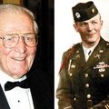 HBO影集「諾曼第大空降」真實主角美國陸軍軍官溫特斯2日辭世，享壽92歲。他2002年的檔案照，右圖為他1945年的戎裝照。