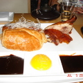 Foie gras croissant, roast duck