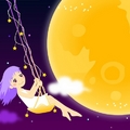 Girl swinging to the Moon...