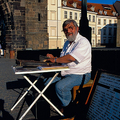 休息中的古琴樂師, 查理大橋,布拉格, 捷克