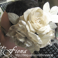 金色新娘頭花系列～表妹婚紗的香檳色玫瑰頭花