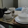 再來一張空拍，左起陶作坊、中間王德傳茶盅、右邊是無印良品茶組。