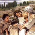 耶穌喜愛小孩﹐常和他們在一起。
衪說：「在天堂的﹐正是這樣的人」。