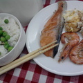 ◤青豆飯+魚蝦煎蛋