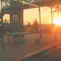 夕陽餘暉下的爾灣(Irvine, California)火車站