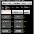 8/24/2011 長度/距離單位的換算。最後一個drop-down的pop-up選單顯示較高準確度的換算數值。
