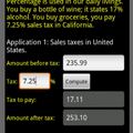 8/28/2011 中文版與英文版有類似的介面了。應該說是90%以上是一樣的。英文版先做了一個百分比應用的模組:你在美國買東西，經常被他們的州稅嚇壞。這個程式幫助你先算算你要付多少州稅。

