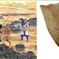日本原住民族的漁獵生活。 陶器上印繩紋，就是想把樹木的神靈化為己有。