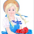 這是BLOG改第三版的BLOG娘~~是想畫清秀佳人或是小甜甜那時代的感覺...覺得還不錯...不過這張覺得蘋果畫的最好啦...:P