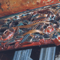 福山宮樑柱上的百年蛇脫皮