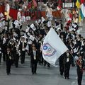 第二十九屆夏季奧運會在北京奧林匹克公園內的國家體育場「鳥巢」隆重開幕，中華臺北代表團入場。