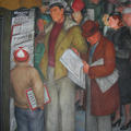Socialist-realist style murals in San Francisco's Coit Tower depict everyday life around the city.