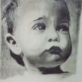 炭筆畫 - 嬰兒