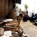 Working in Rasuwa - A typical scene, the NGN search team interviews a family