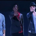Michael Jackson and background dancers rehearsing