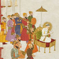 The Mughal emperor Aurangeb holding aduience (India)