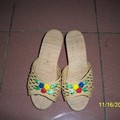 草織楔型拖鞋