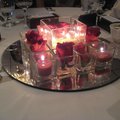 晚宴桌上浪漫的玫瑰蠟燭