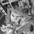 【 階梯，圖片來源：http://www.math.technion.ac.il/S/rl/M.C.Escher/2/escher-rel.gif 】