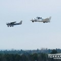The Terrafugia Transition® flying in formation with the chase aircraft