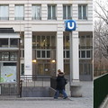 藍底白字的大「U」字就是地鐵的標示，在車站附近可看到直接通往乘車月台的電梯，持有效票的話可直接搭乘電梯下到地下，第一次購票的話則要從地面的車站進入
